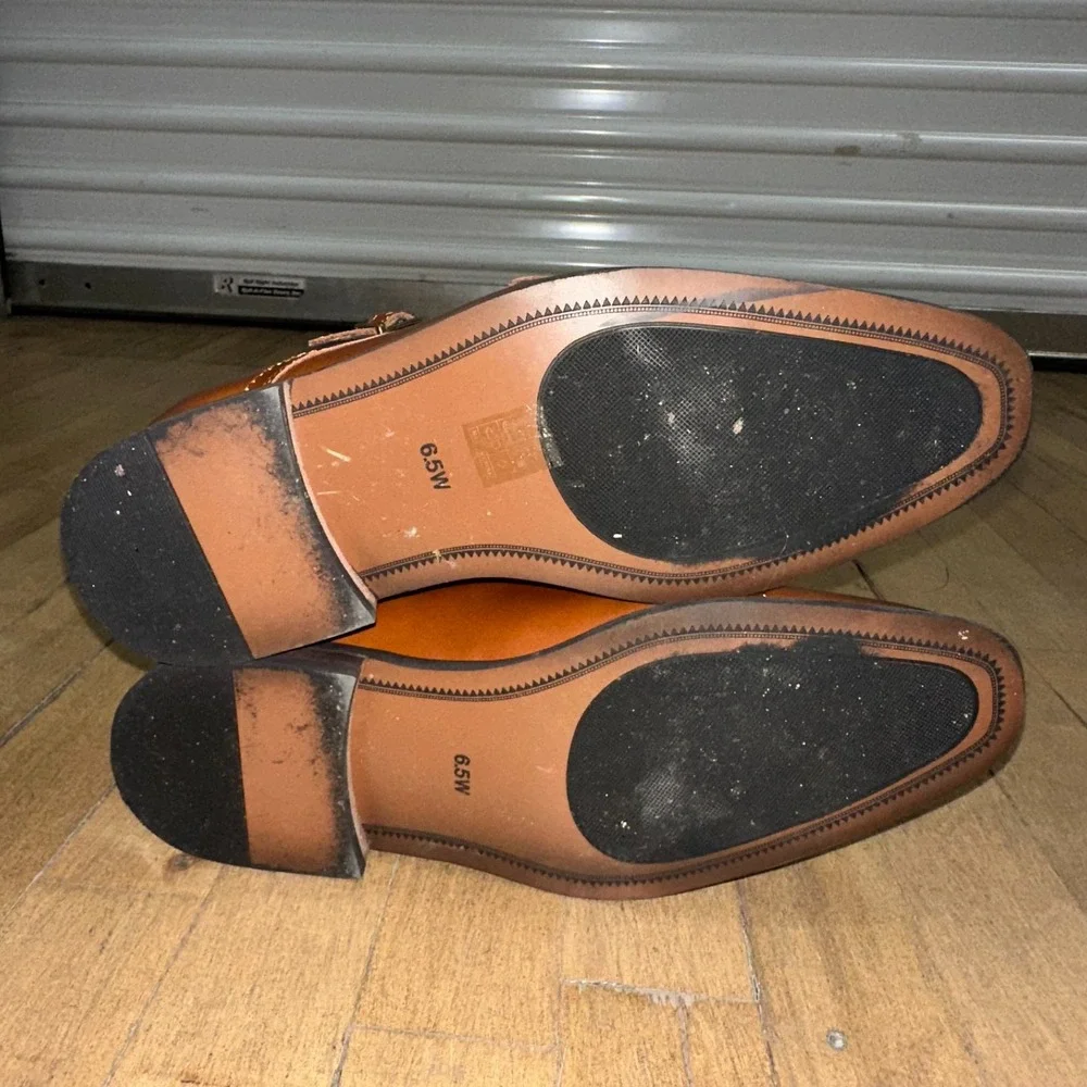 Bruno Marc Hutchingsonwide 2 Formal Shoes Mens 6.5 Brown Leather Monk Strap‎